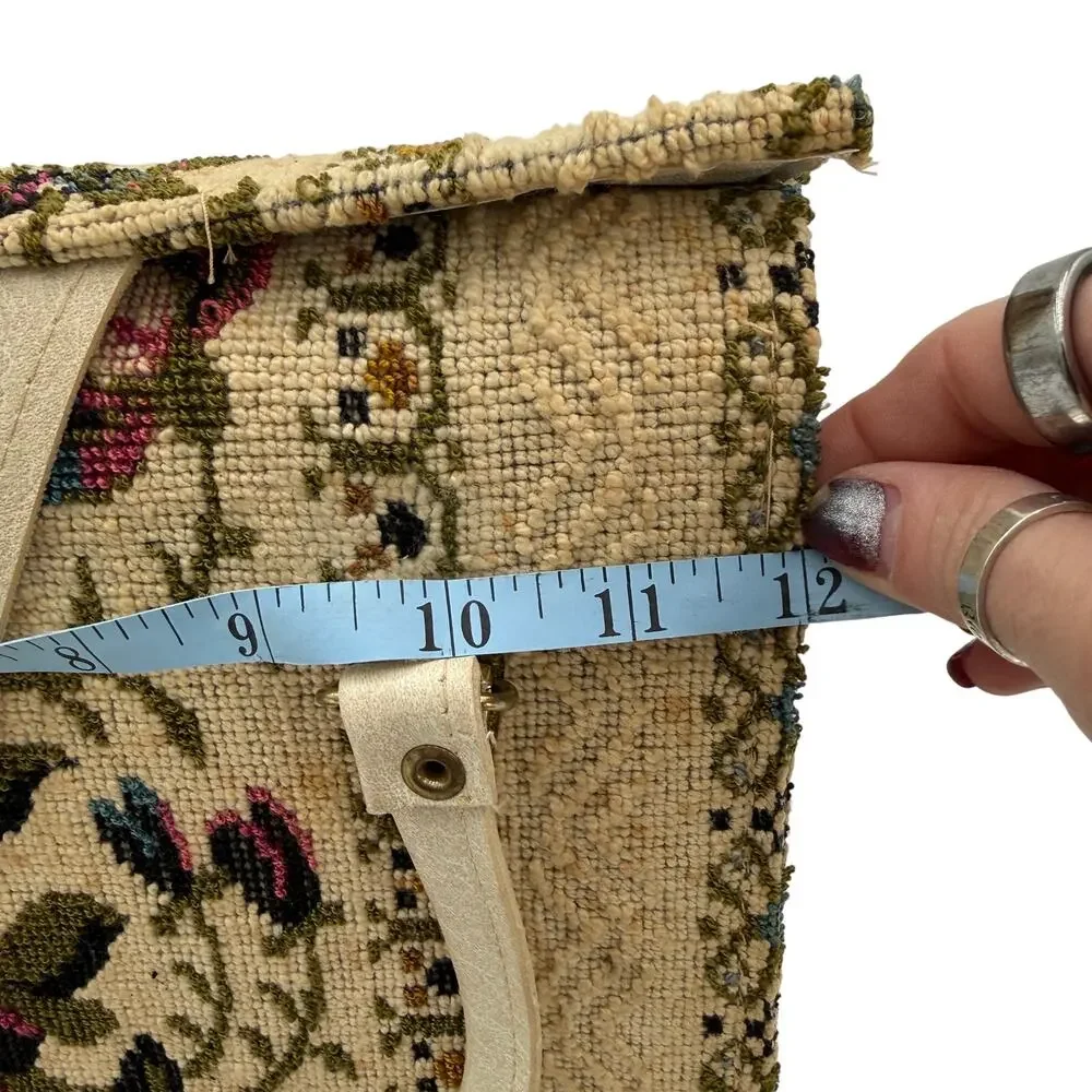 Vintage 60's Floral Needlepoint Tapestry Handbag